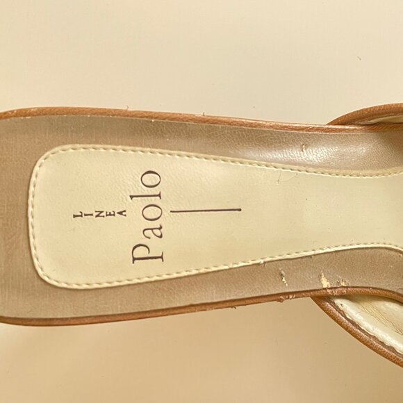 Paola Linea Mules Cream with Alligator Accent and Buckle Size 7 1/2M - Picture 5 of 11